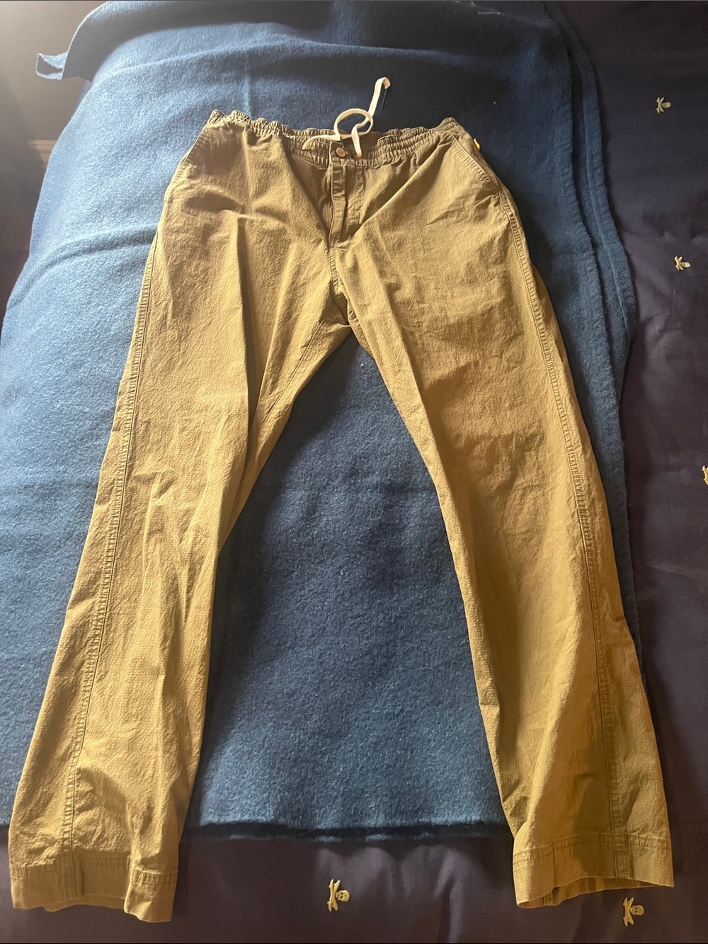 Quiksilver Men's Drawstring Chinos in Mustard Yellow